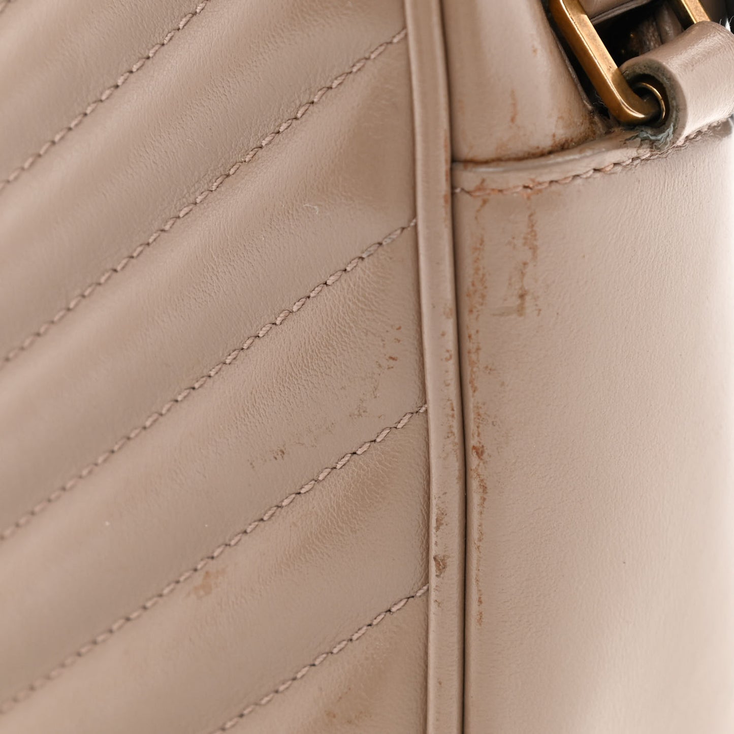 Calfskin Matelasse Monogram Lou Camera Bag Dark Latte