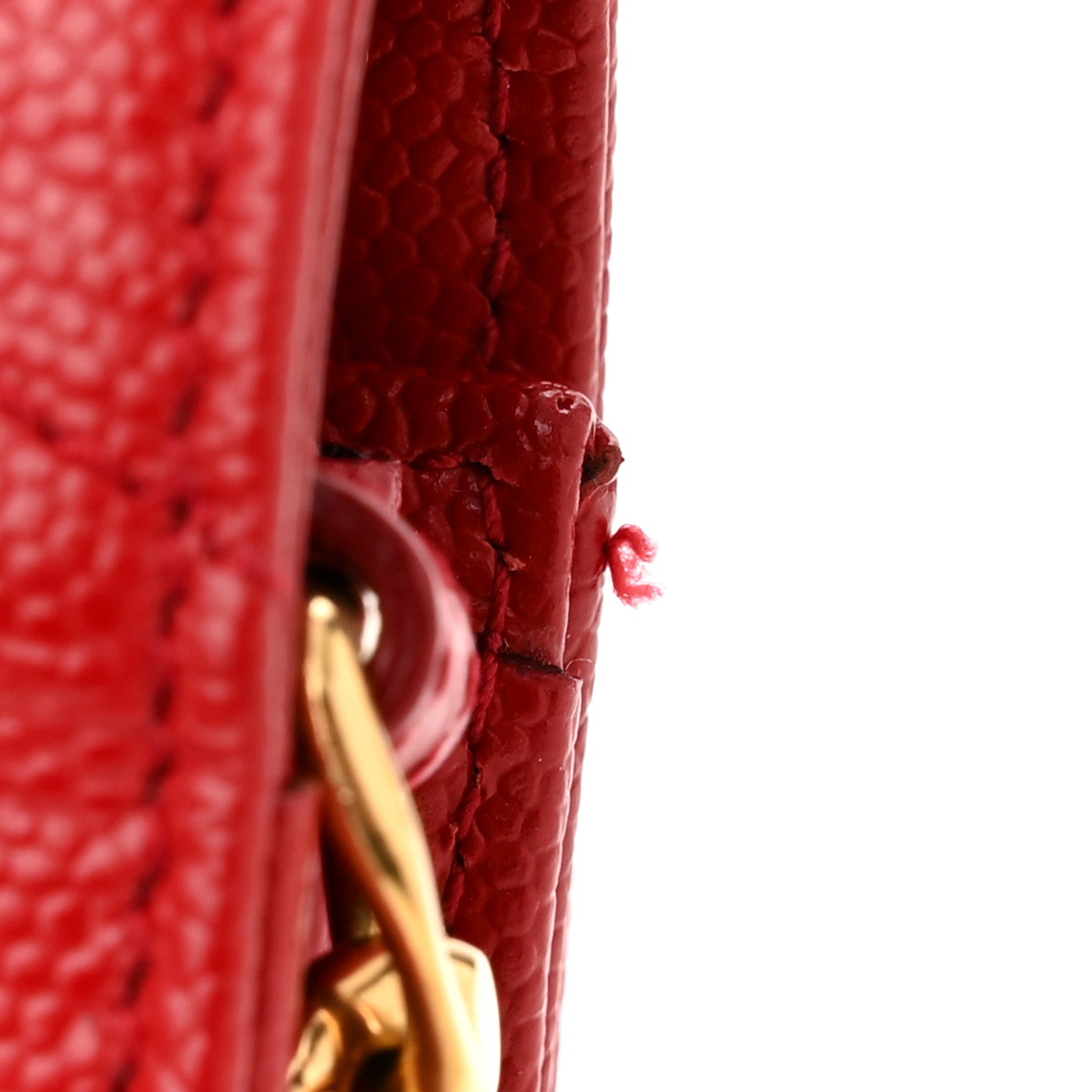 Saint Laurent Grain De Poudre Matelasse Chevron Monogram Chain Wallet Red 13 of 14