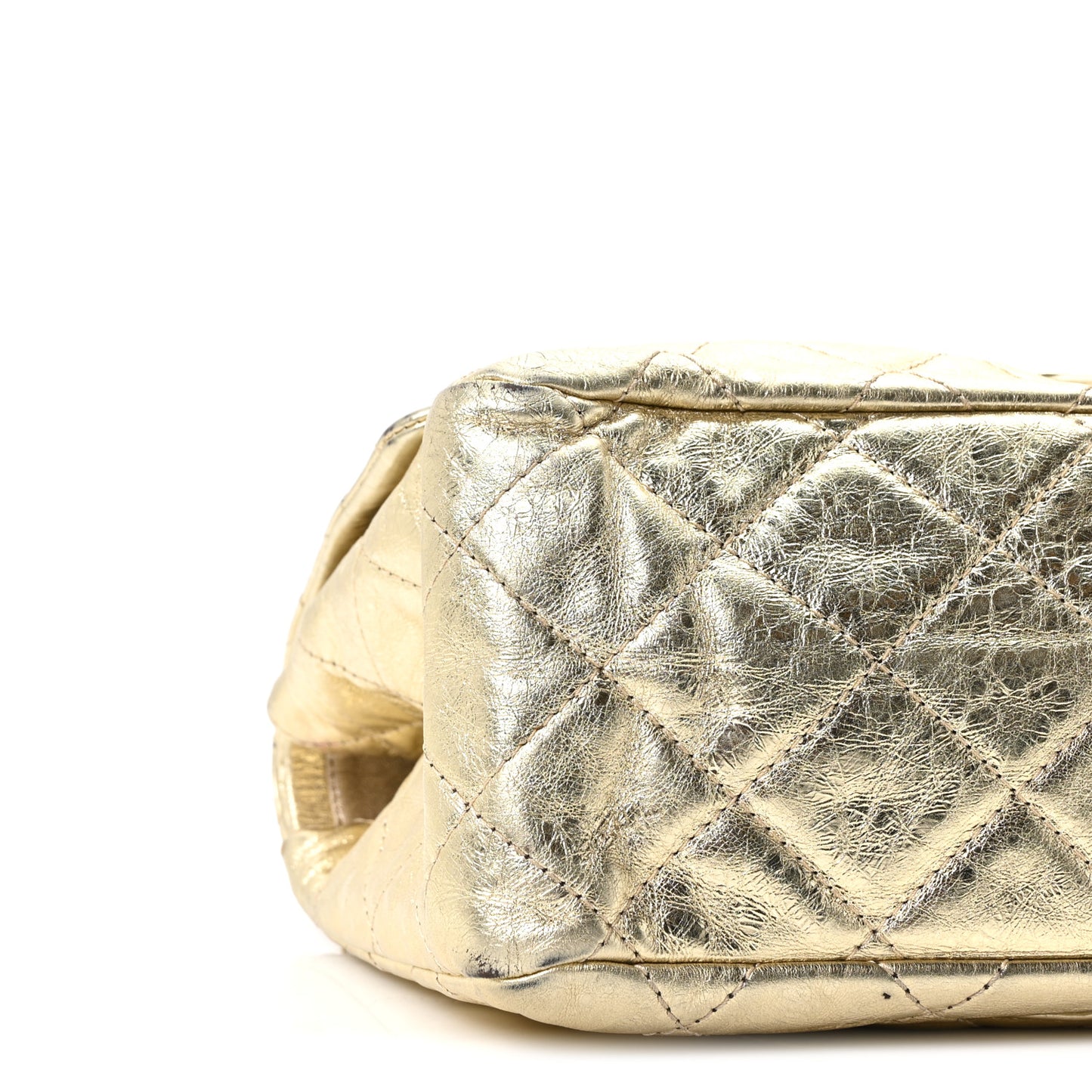 Metallic Aged Calfskin Quilted 2.55 Reissue 227 Flap Gold