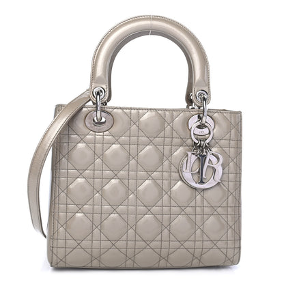 Christian Dior Patent Cannage Medium Lady Dior Grey 1 of 9