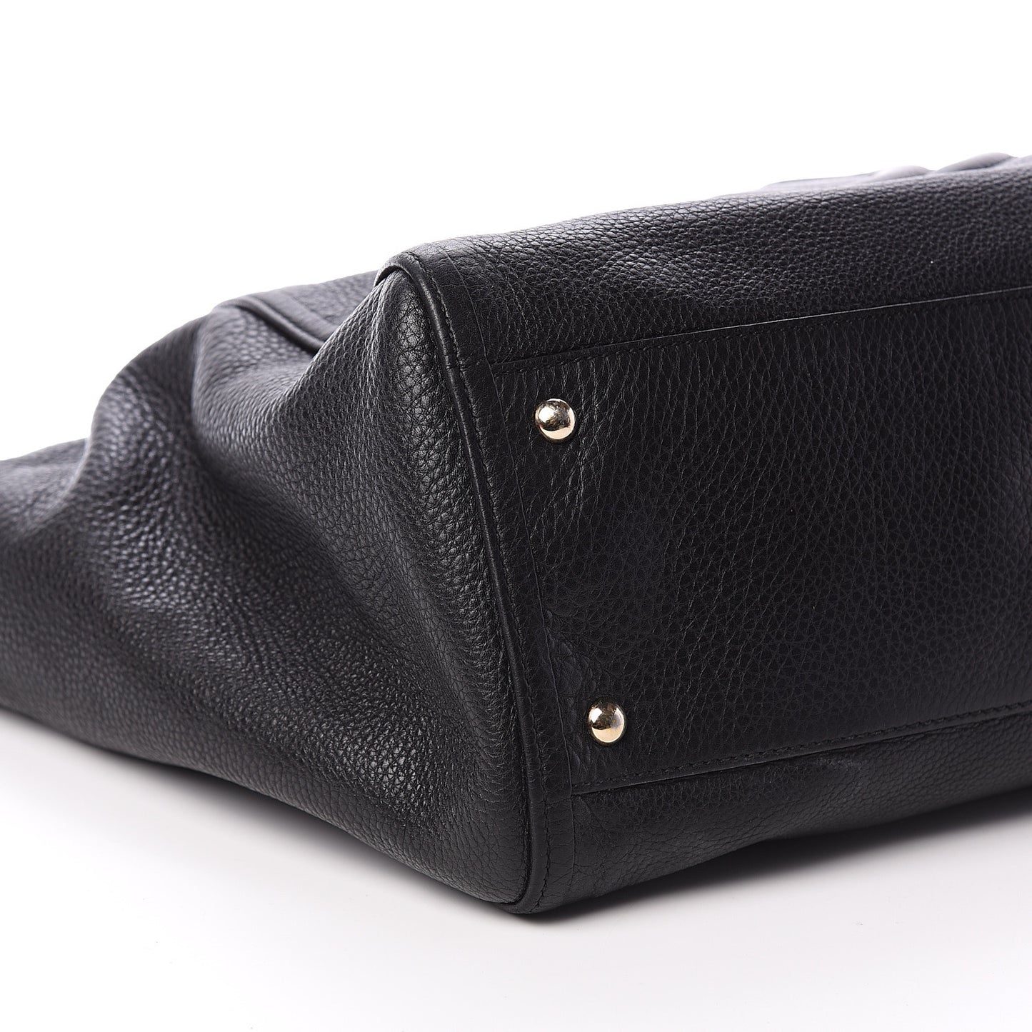 Pebbled Calfskin Medium Soho Shoulder Bag Black