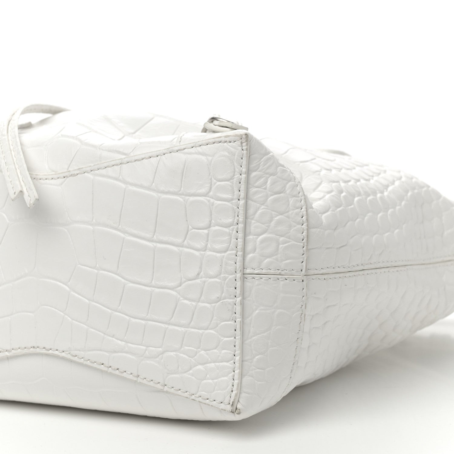 Balenciaga Extra Supple Calfskin Crocodile Embossed Neo Classic Hardware Hobo XS White 10 of 10