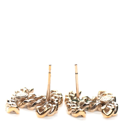 Chanel Metal Chain Link CC Earrings Gold 3 of 4