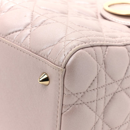 Christian Dior Pearly Lambskin Cannage Medium Lady Dior Lotus 9 of 16
