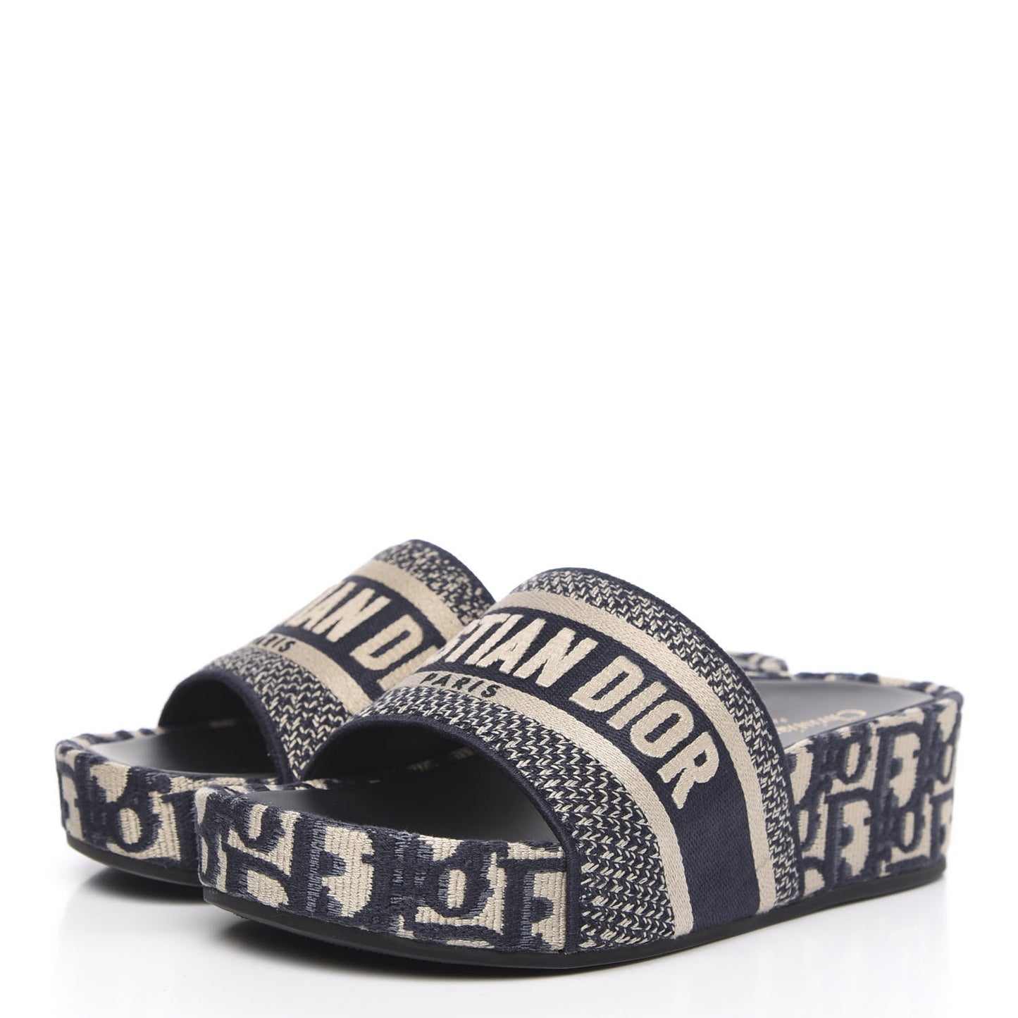 Oblique D-Way Platform Sandal 37 Deep Blue