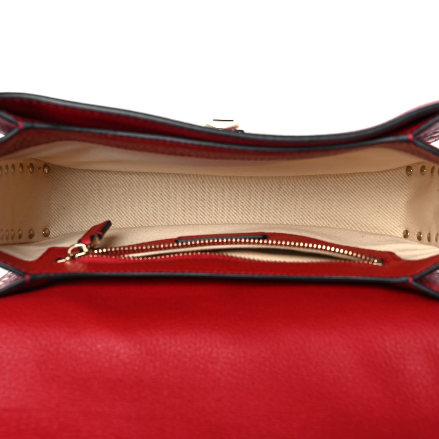 Valentino Garavani Pebbled Calfskin Medium Rockstud Flap Saddle Bag Rosso Valentino 5 of 8