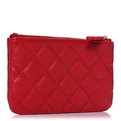 Chanel Caviar Quilted Small Cosmetic Case Red 3 of 9