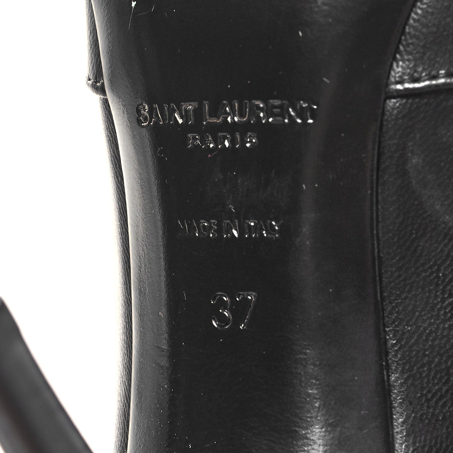 Saint Laurent Goatskin Crystal Buckle Claude 90 Ankle Booties 37 Black 7 of 9