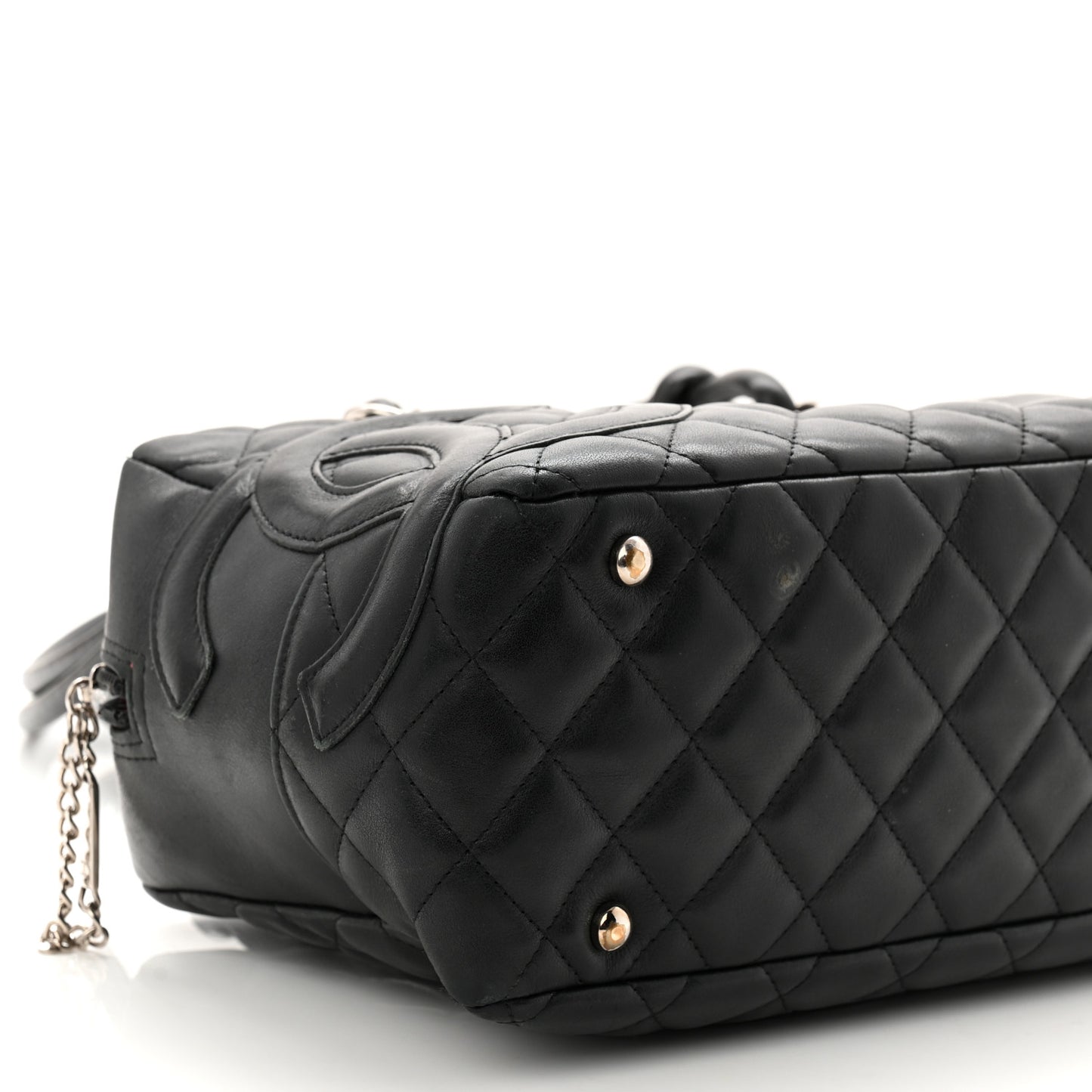 Calfskin Quilted Large Cambon Bowler Black