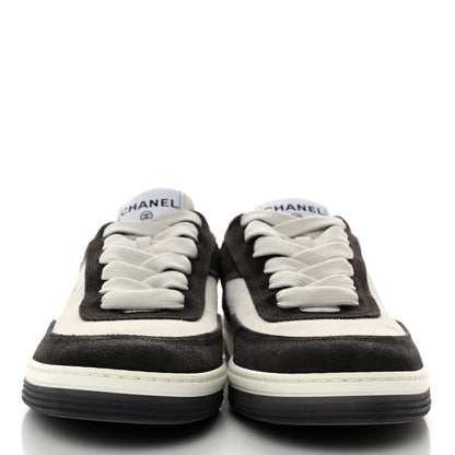 Chanel Suede Kidskin Womens CC Sneakers 40 Black White 2 of 9