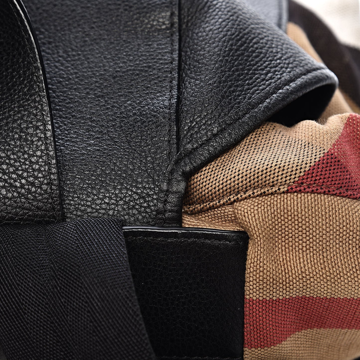 Grain Calfskin Canvas Mega Check Drifton Backpack Black