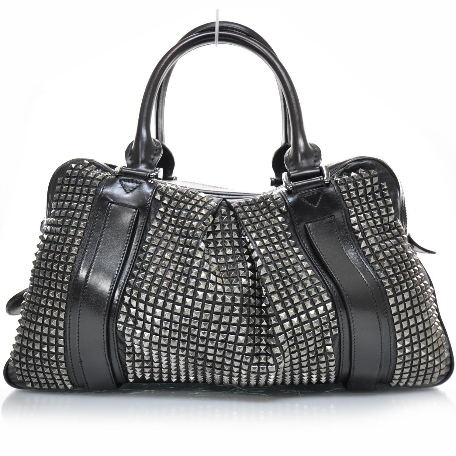 Burberry Prorsum Leather Studded Knight Satchel Black 1 of 10