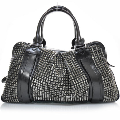 Burberry Prorsum Leather Studded Knight Satchel Black 1 of 10