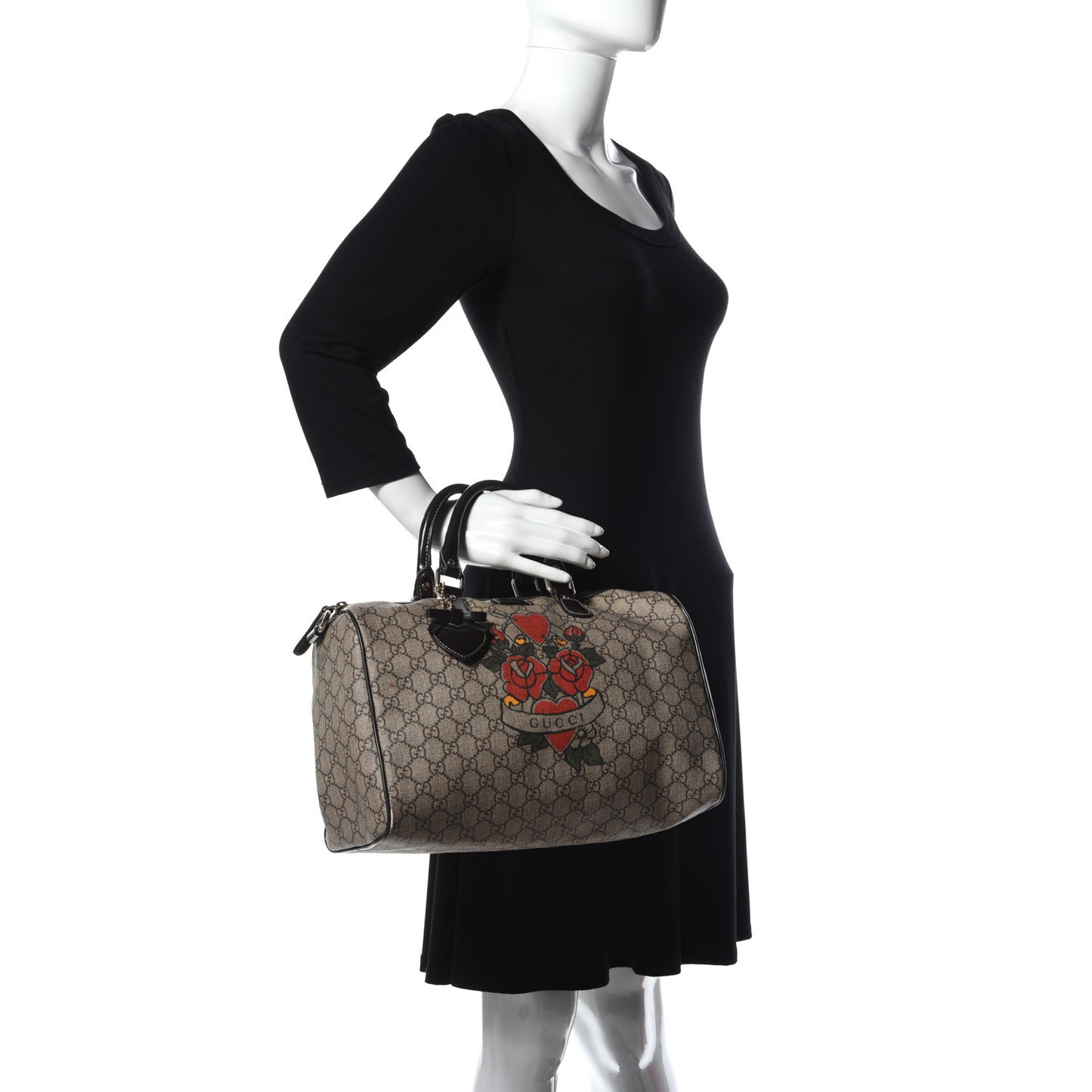 GG Plus Monogram Tattoo Heart Medium Joy Boston Dark Brown