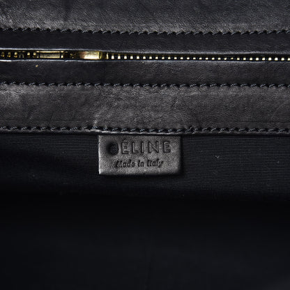Celine Calfskin Crocodile Embossed Rider Tote Black 6 of 8