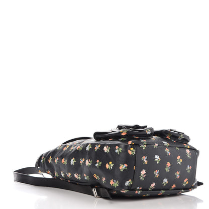 Saint Laurent Calfskin Prairie Flower Printed Festival Backpack Black Multicolor 4 of 13