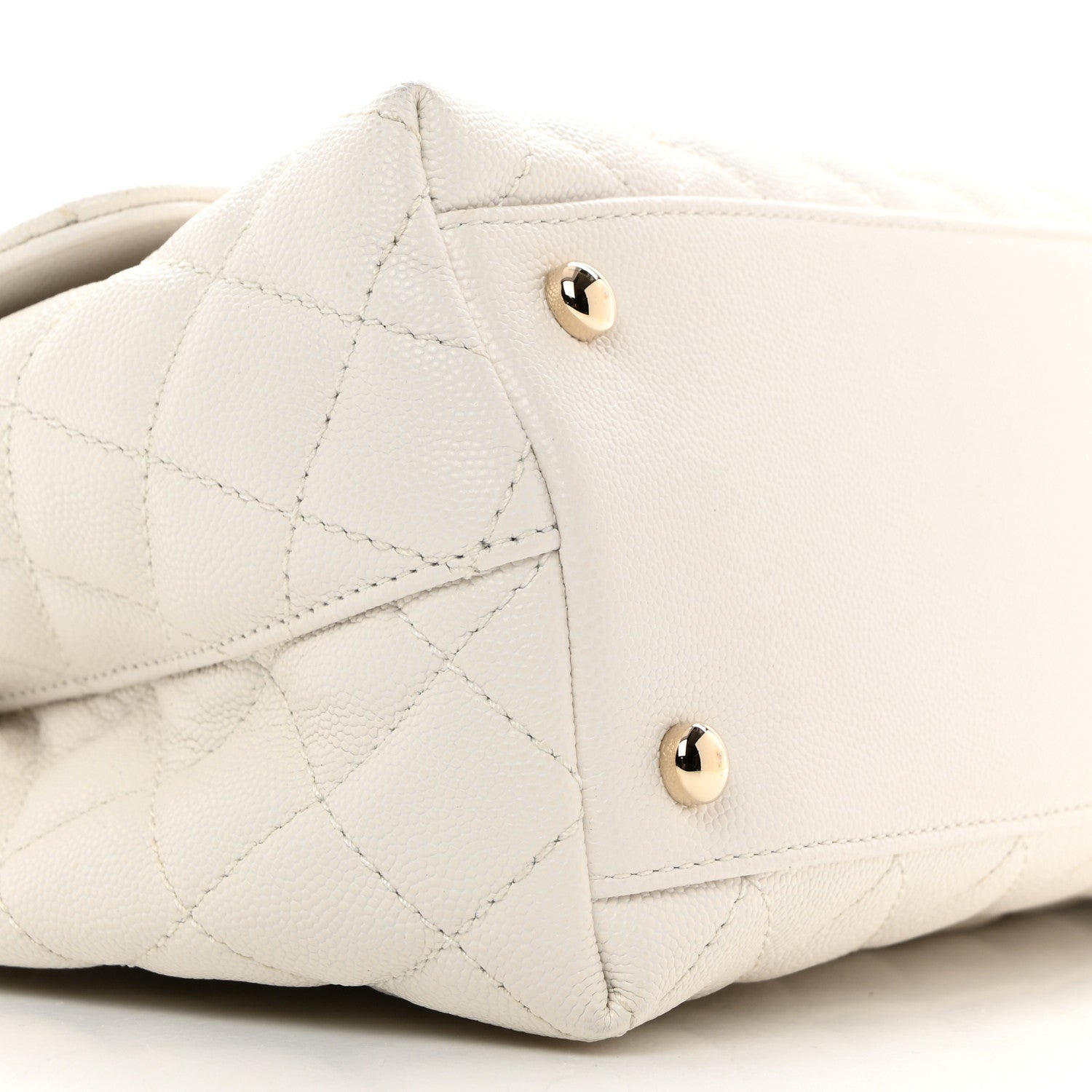 Chanel Caviar Quilted Small Coco Handle Flap White 10 of 10