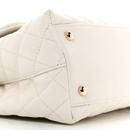 Chanel Caviar Quilted Small Coco Handle Flap White 10 of 10