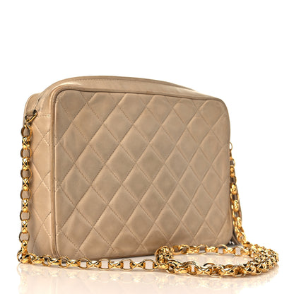 Chanel Lambskin Quilted Tassel Flap Camera Case Beige 2 of 15