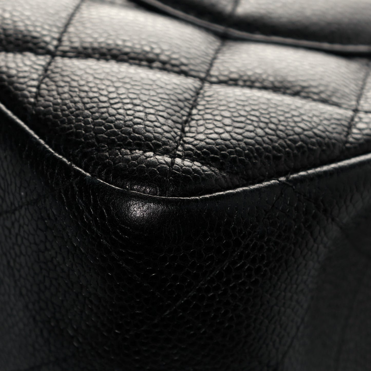 Caviar Quilted Jumbo Double Flap Black