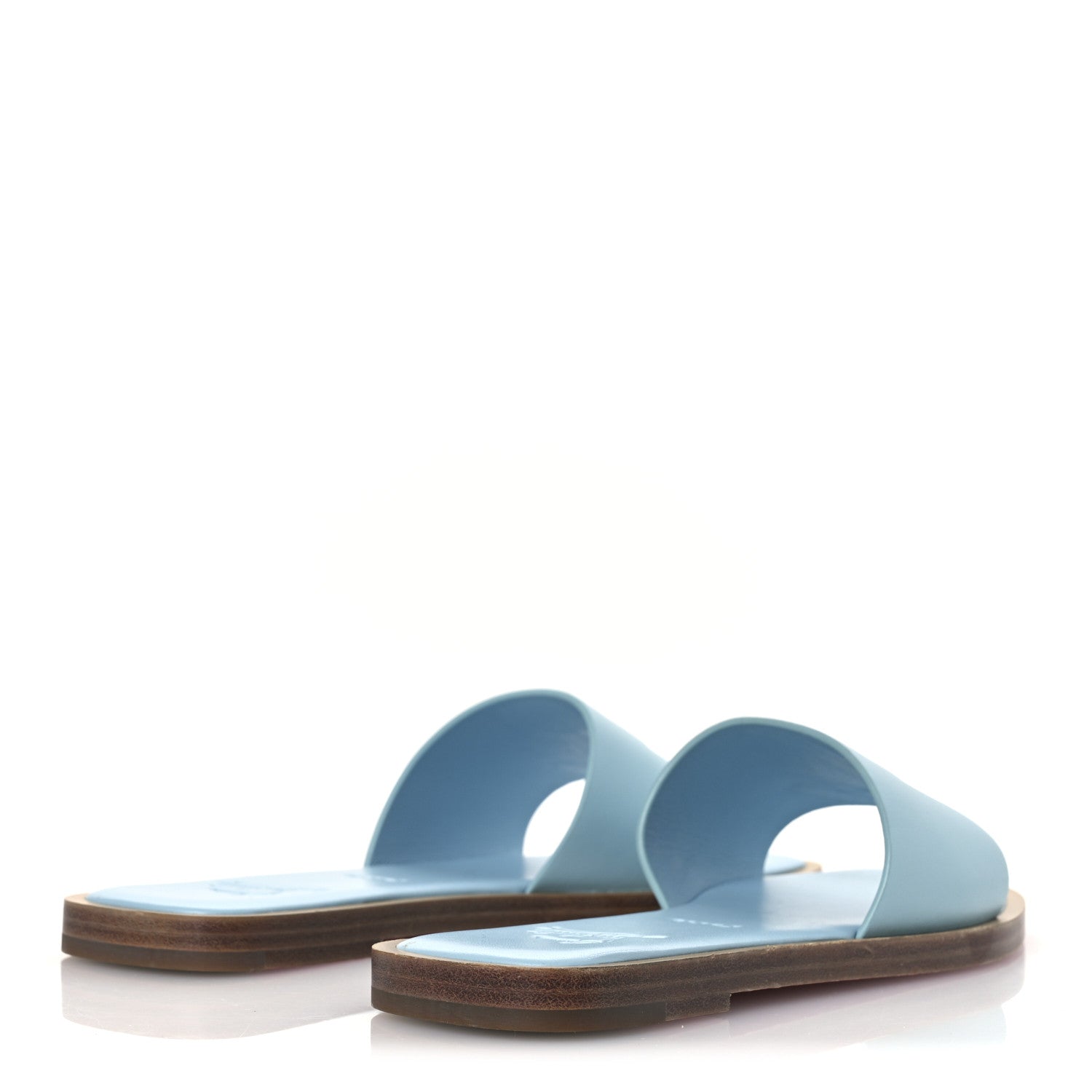 Christian Louboutin Calfskin Mule Flat Slides 37.5 Blue 5 of 10