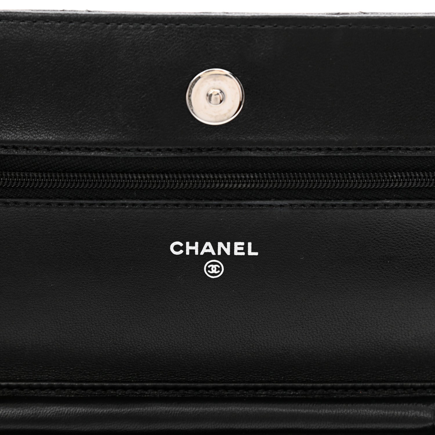 Chanel Lambskin Quilted Wallet On Chain WOC Black 11 of 23