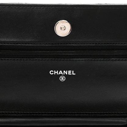 Chanel Lambskin Quilted Wallet On Chain WOC Black 11 of 23