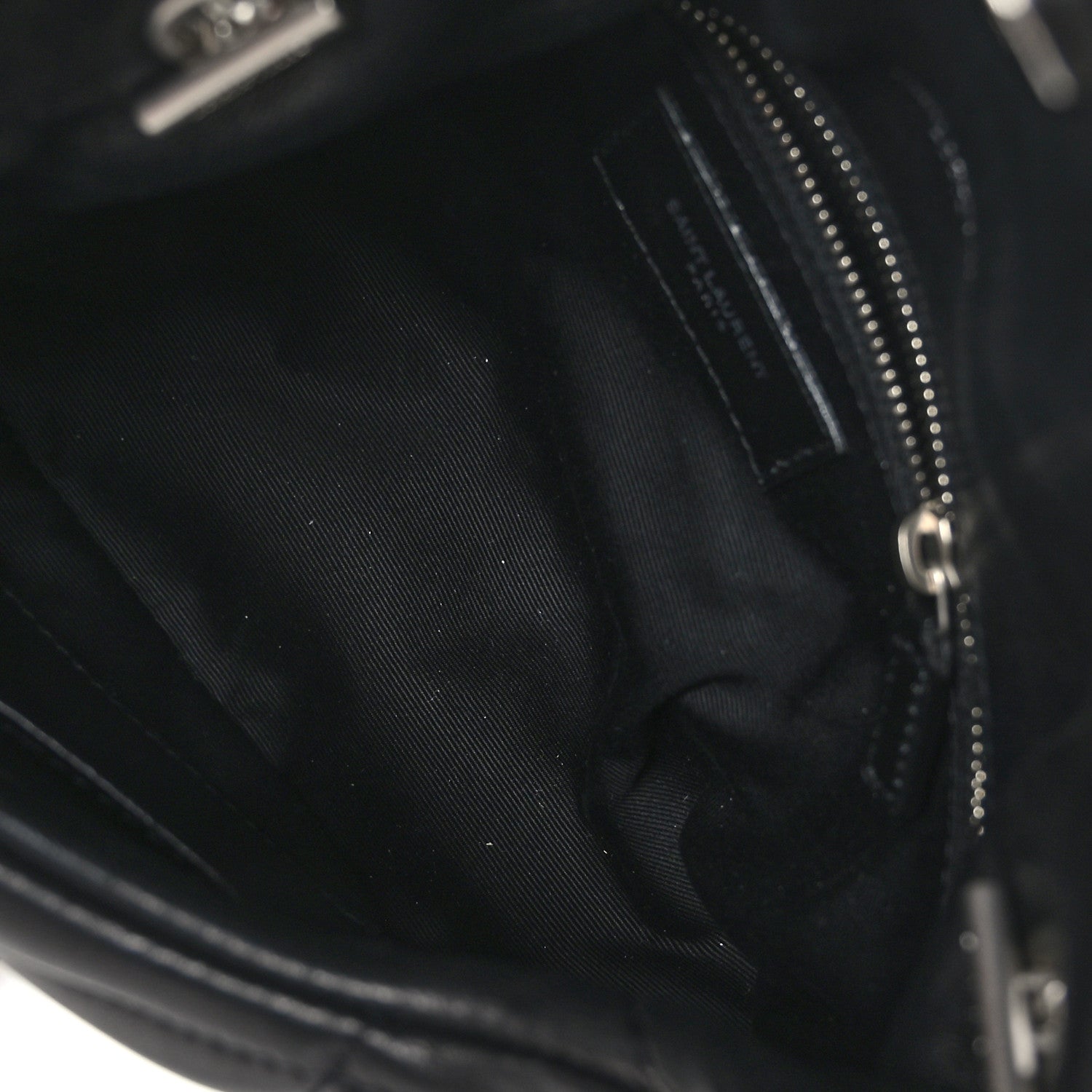 Saint Laurent Lambskin Quilted Toy Loulou Puffer Monogram Chain Satchel Black 5 of 9