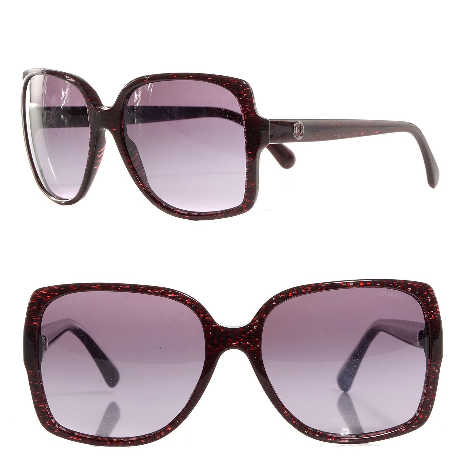 Chanel Tweed CC Sunglasses 5267 Red 1 of 5