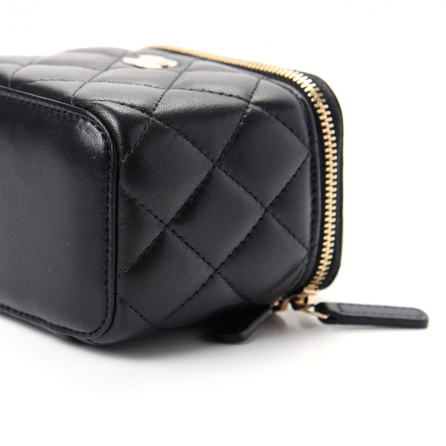 Chanel Lambskin Quilted Mini Vanity Case With Chain Black 7 of 10