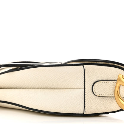 Christian Dior Grained Calfskin Saddle Bag White 10 of 14