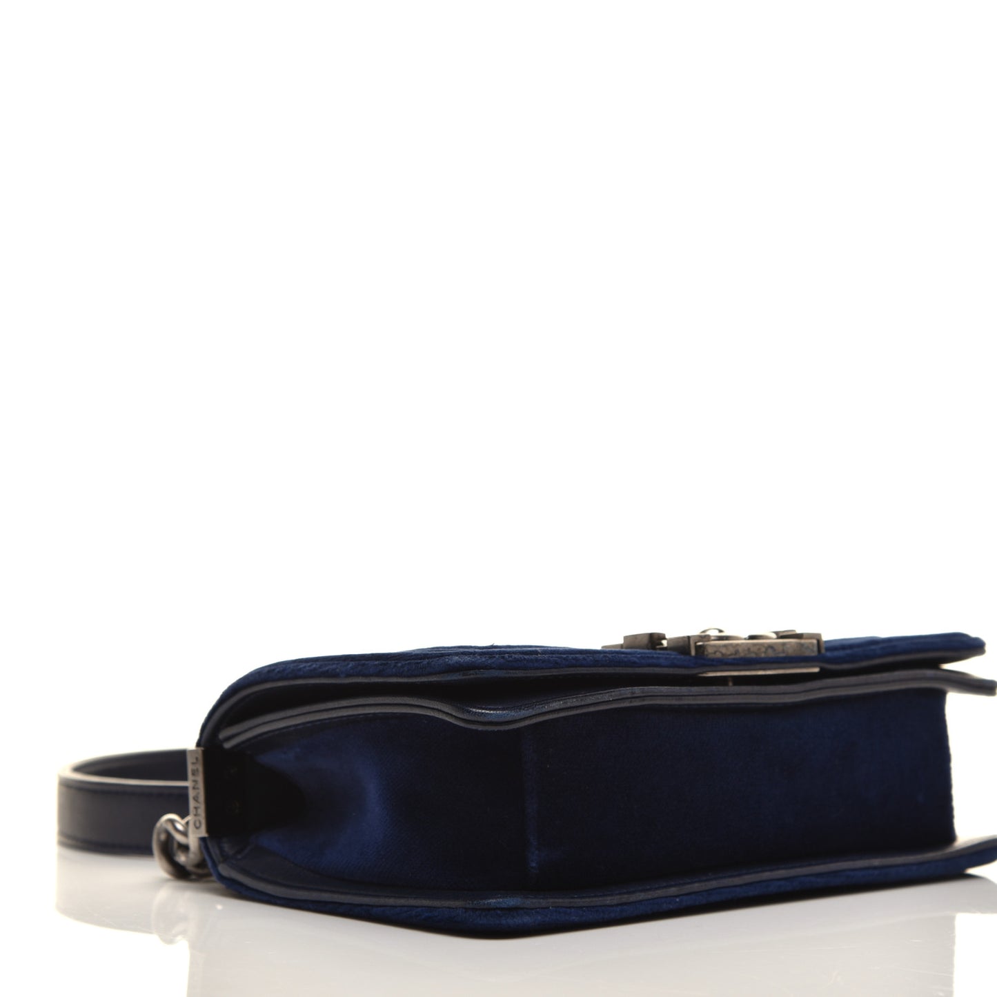 Velvet Quilted Small Boy Flap Blue