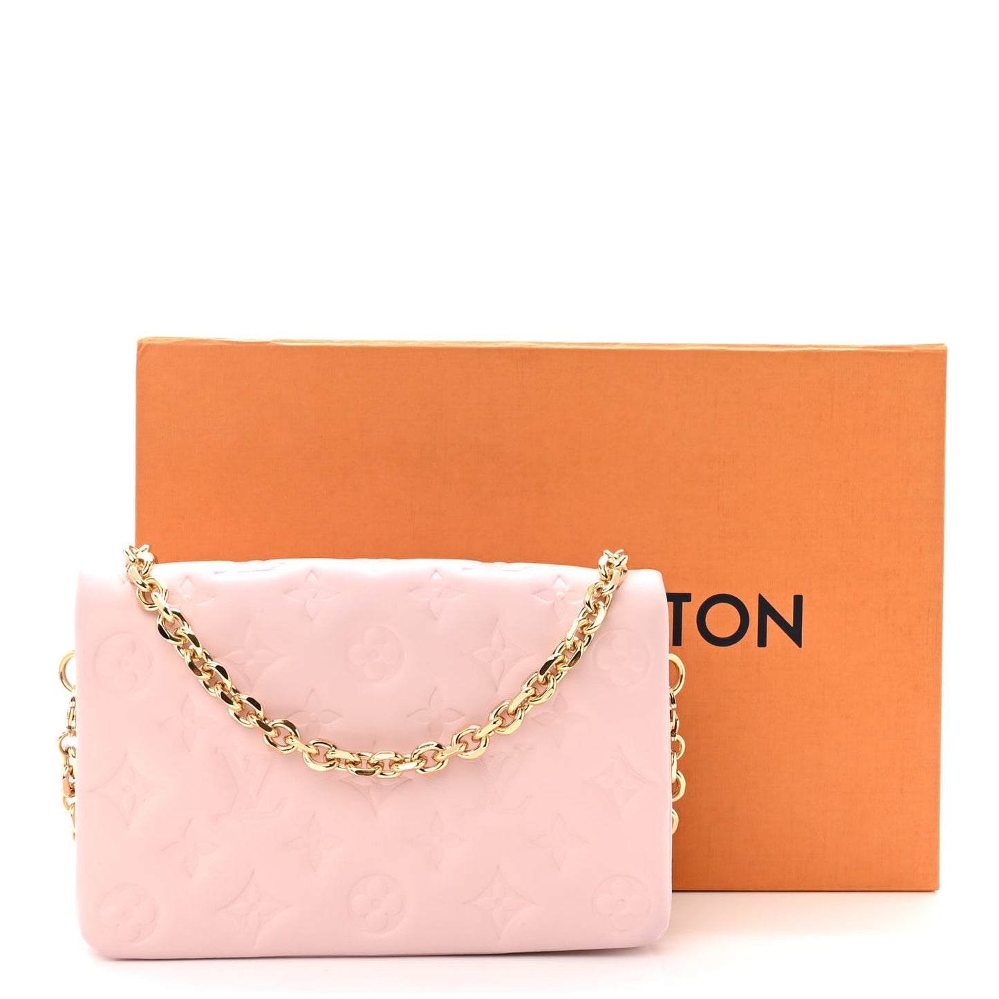 Lambskin Embossed Monogram Pochette Coussin Rose