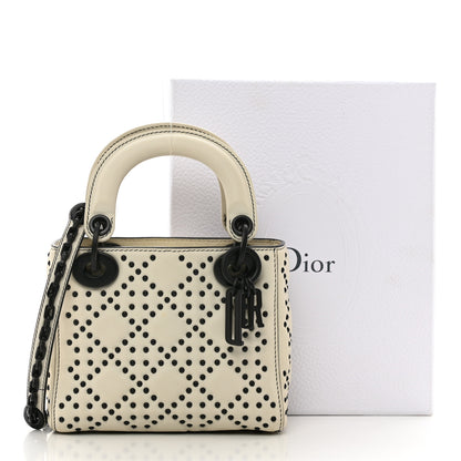 Christian Dior Ultra Matte Calfskin Studded Mini Supple Lady Dior White Black 11 of 11