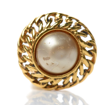 Chanel Pearl Clip On Earrings Gold 3 of 5