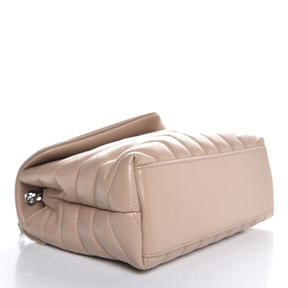 Saint Laurent Calfskin Y Quilted Monogram Small Loulou Chain Satchel Dark Beige 5 of 9
