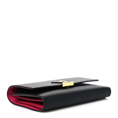Louis Vuitton Taurillon Capucines Compact Wallet Black 3 of 7