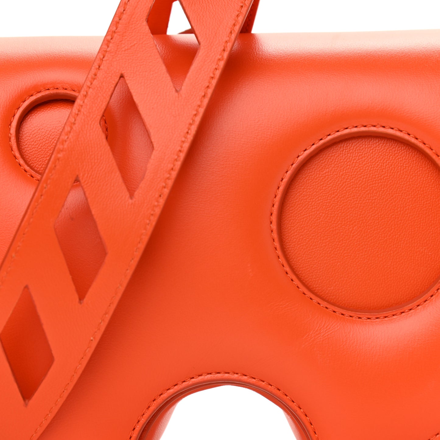 Calfskin Burrow Saddle Bag Orange