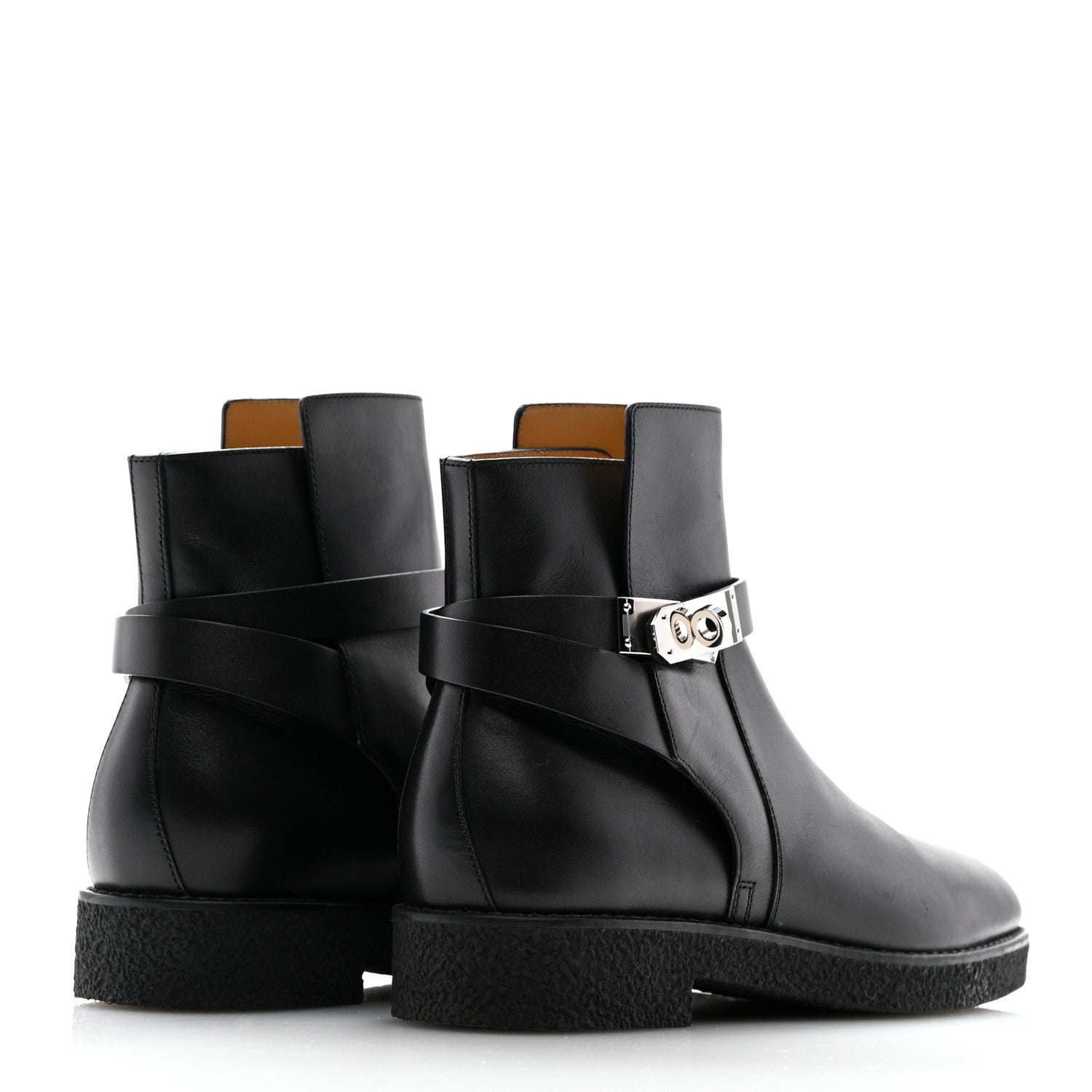 Hermes Heritage Calfskin Follow Ankle Boots 38 Black 5 of 12