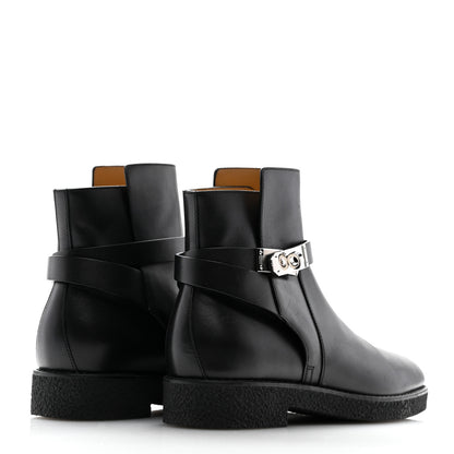 Hermes Heritage Calfskin Follow Ankle Boots 38 Black 5 of 12