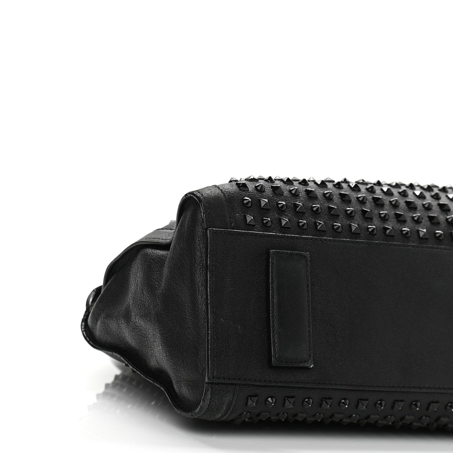Lambskin Studded Large De Manta Tote Black
