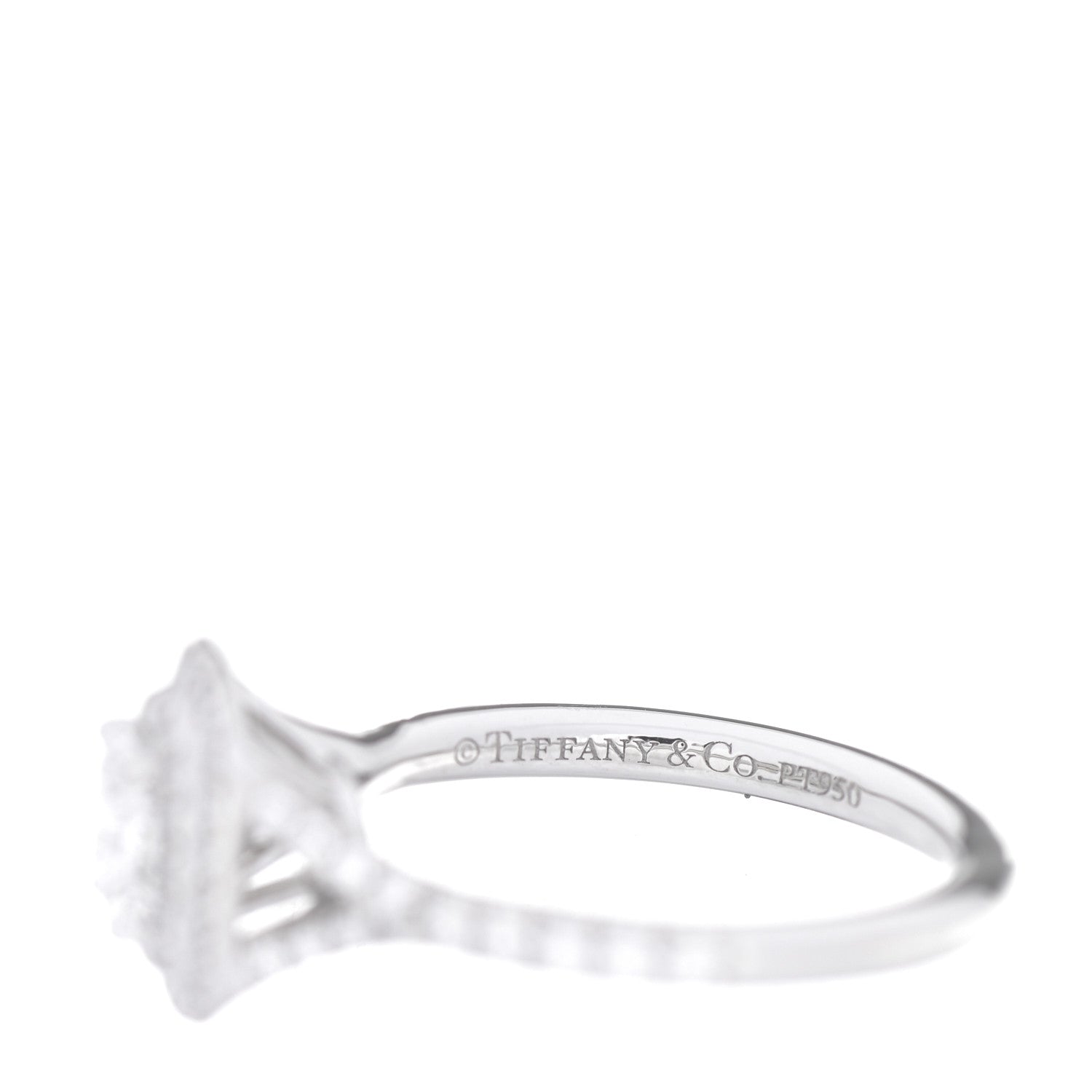 Tiffany Platinum Diamond .58ct Soleste Cushion Cut Double Halo Engagement Ring 48 4.5 4 of 6