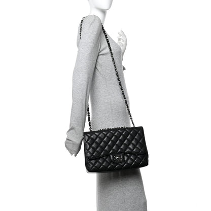 Chanel Caviar Quilted Jumbo Single Flap Black 2 of 10