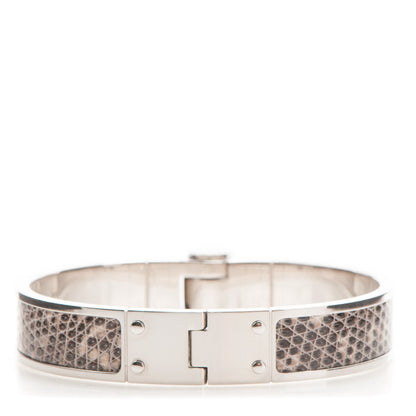 Hermes Lizard Charniere Cuir Narrow Hinged Bracelet S Ombre 3 of 6