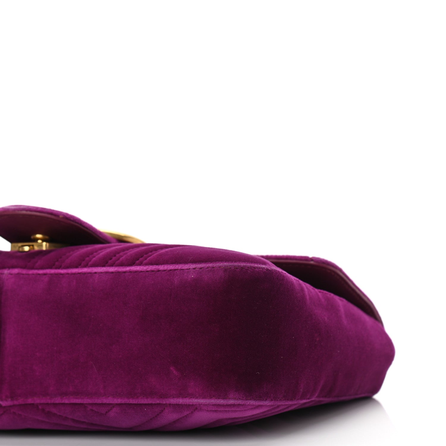 Gucci Velvet Matelasse Medium GG Marmont Shoulder Bag Fuchsia Violet Cyclamen 10 of 13