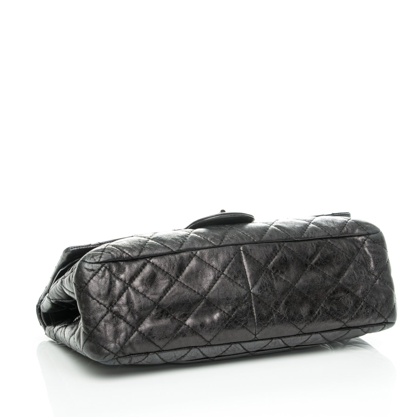 Aged Calfskin Quilted 2.55 Reissue 227 Flap Black