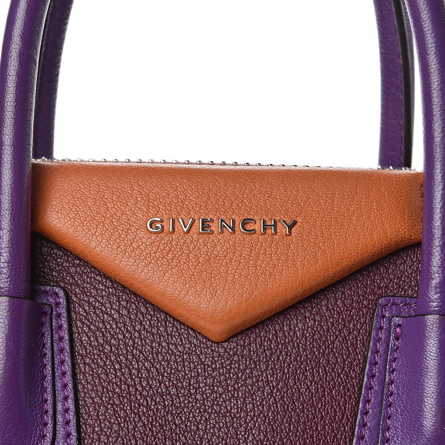 Givenchy Sugar Goatskin Small Tri-Color Antigona Oxblood Violet Orange 10 of 11