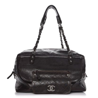 Chanel Glazed Caviar Pocket In The City Tote Brown 1 of 7