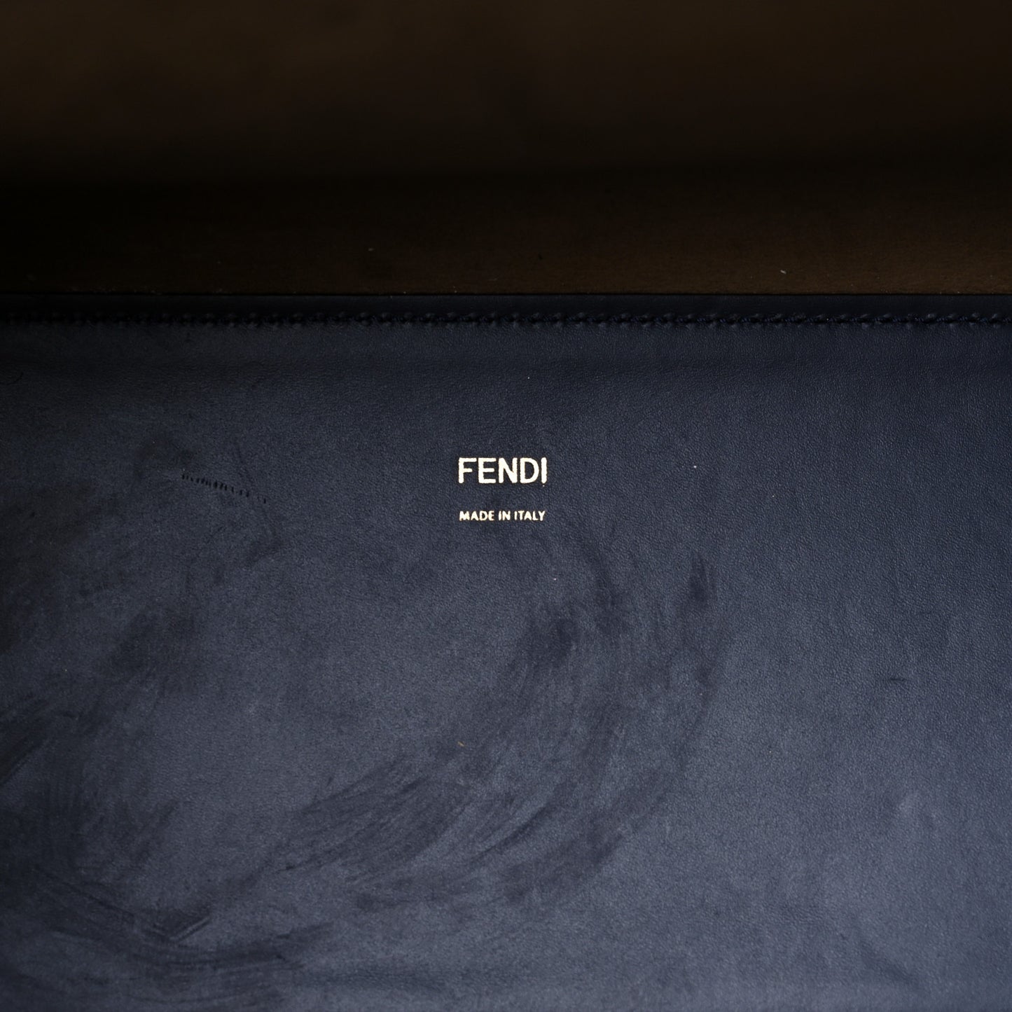 Vitello King Plexiglass Logo Embossed Medium Fendi Sunshine Shopper Tote Midnight
