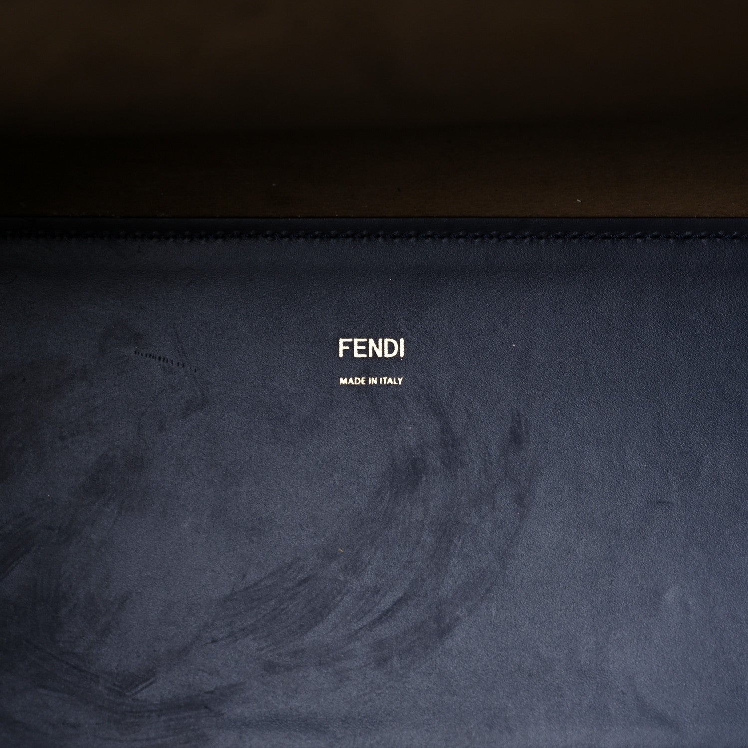 Fendi Vitello King Plexiglass Logo Embossed Medium Fendi Sunshine Shopper Tote Midnight 6 of 14